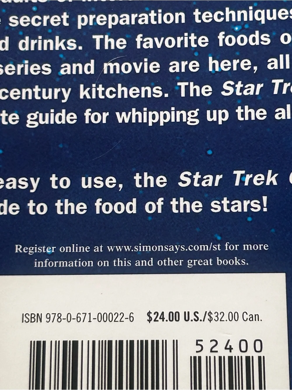 The Star Trek Cook Book - Vintage 1998
